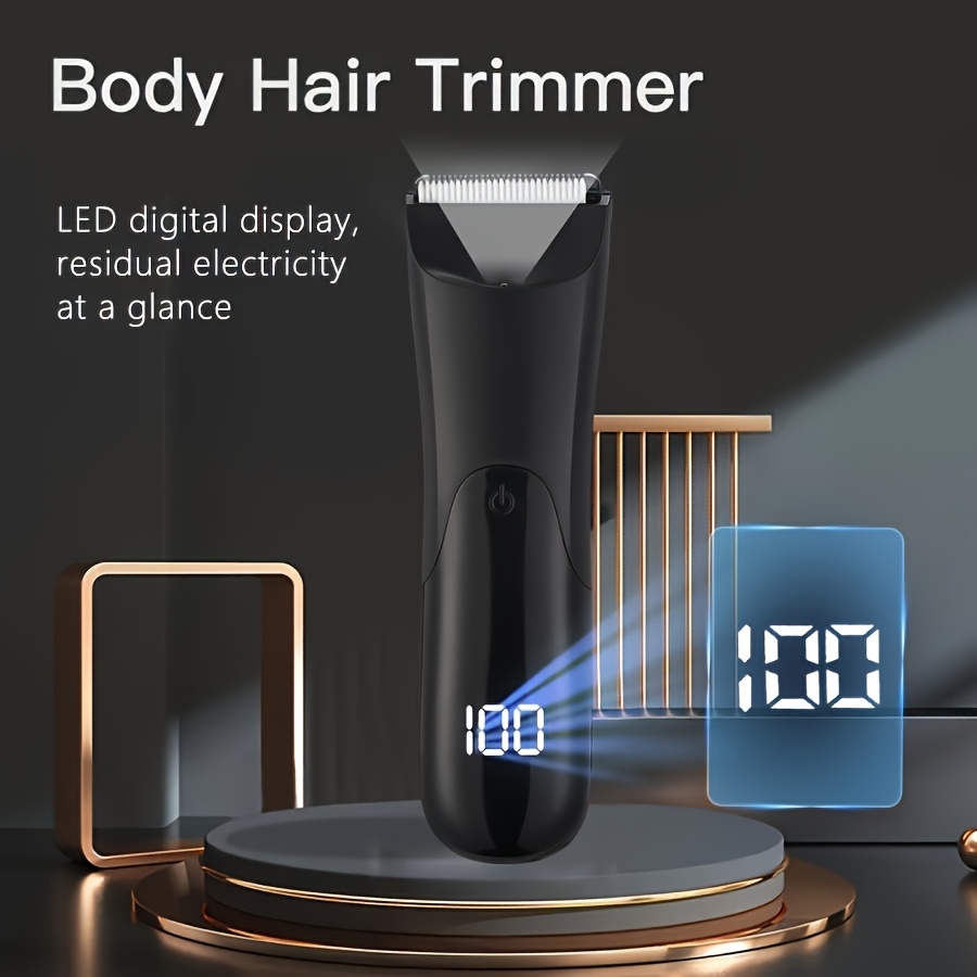 Professioneller Körperhaartrimmer mit 2 Aufsätzen, Keramik-LCD-Display, geeignet für den Intimbereich und den ganzen Körper. Elektrischer Haarschneider mit austauschbaren Keramikaufsätzen für die Haarpflege. Ideales Geschenk. Produktdetails 8