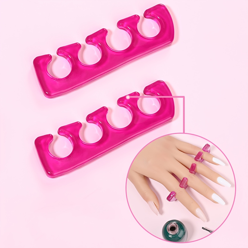 TEMU 2pcs Soft Silicone Finger Toe Separator, Flexible Nail Spacers For Manicure Pedicure, Nail Straighteners Tools, Nail | Ringshaped Separators |