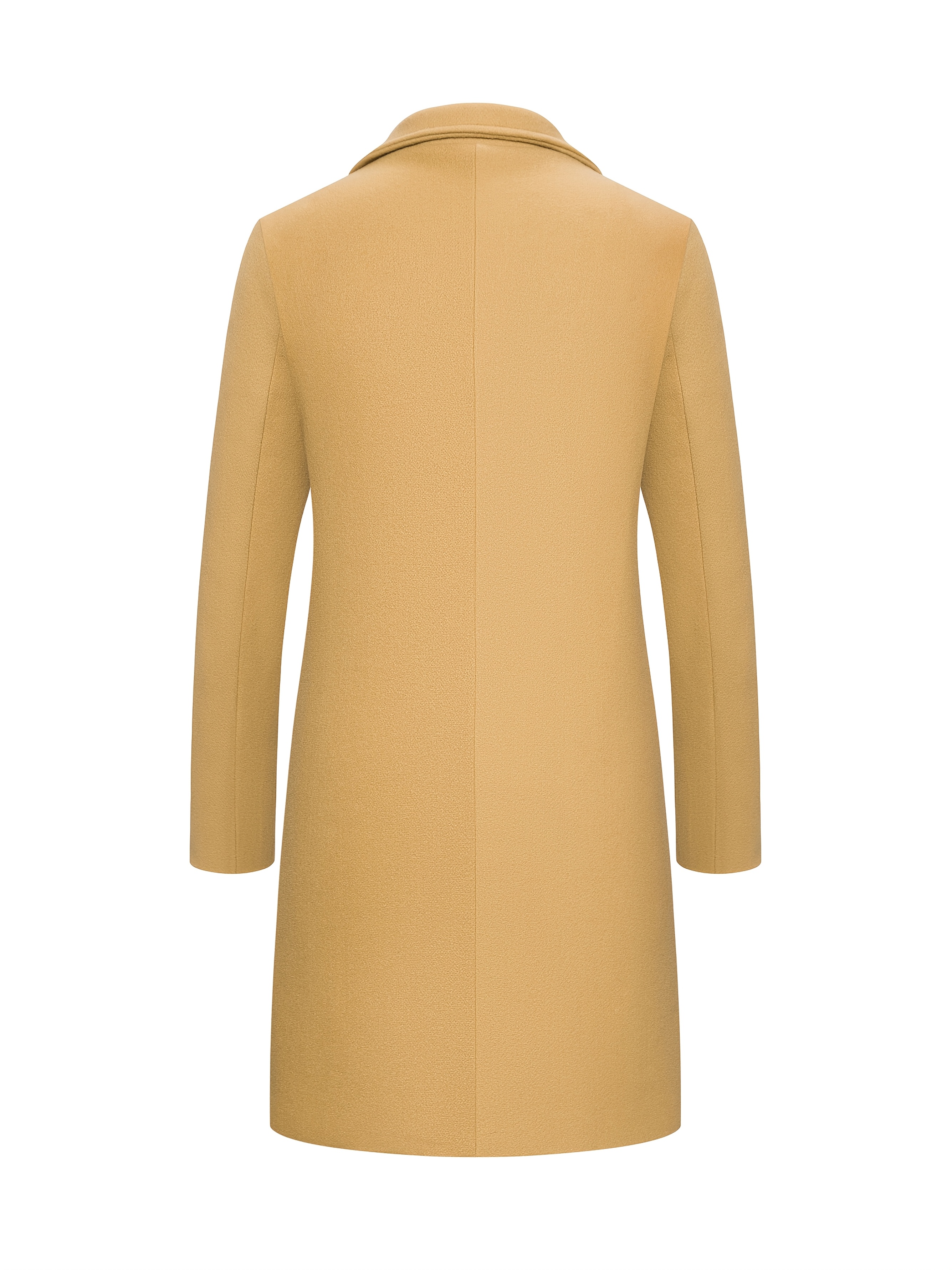 mens   length single breasted tweed overcoat mens solid color trench coat Product details 4