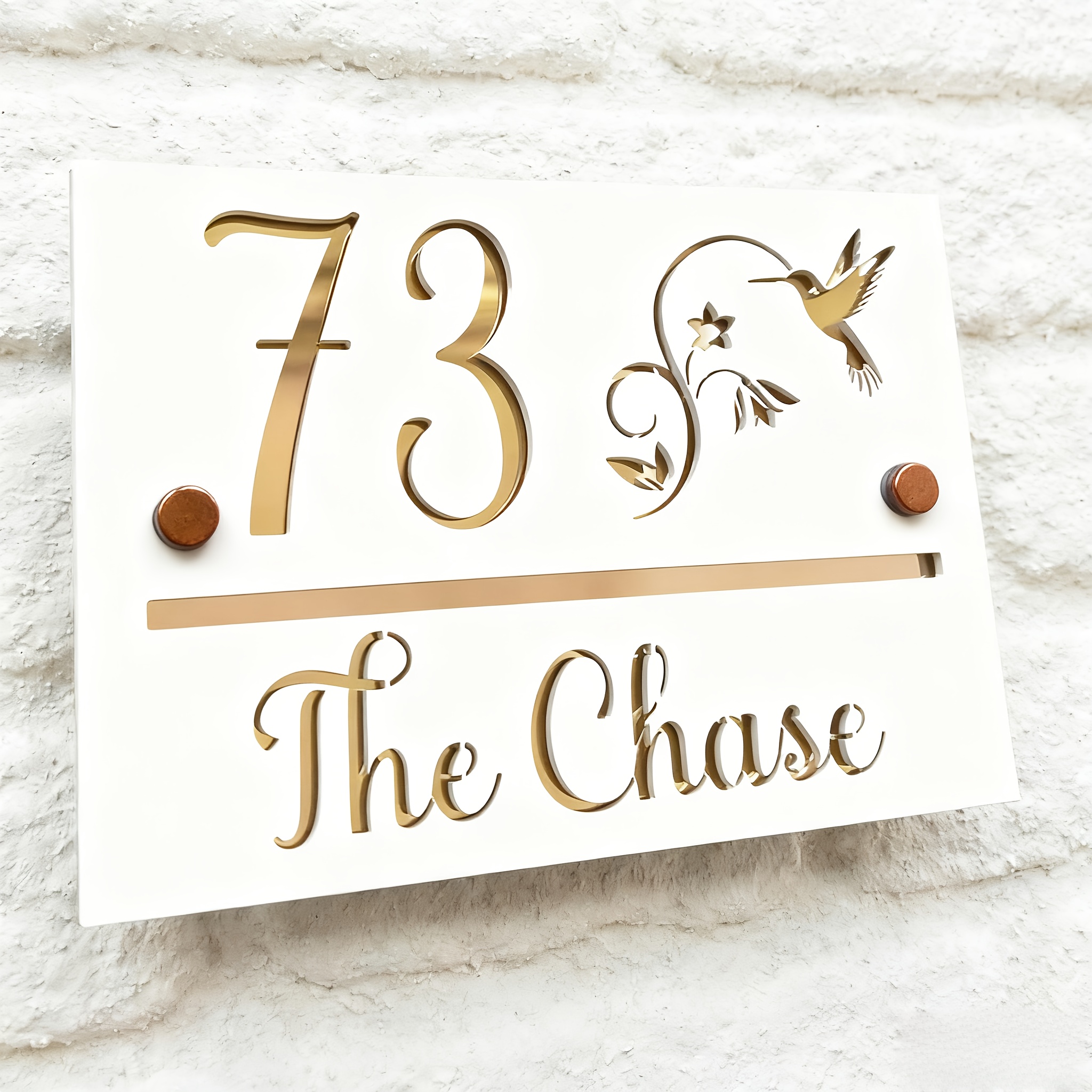 TEMU Personalized Engravable Double-layer Acrylic Number Sign With - Name & Number Plaque Suitable For Outdoor/ Use, Plastic Address Plate With