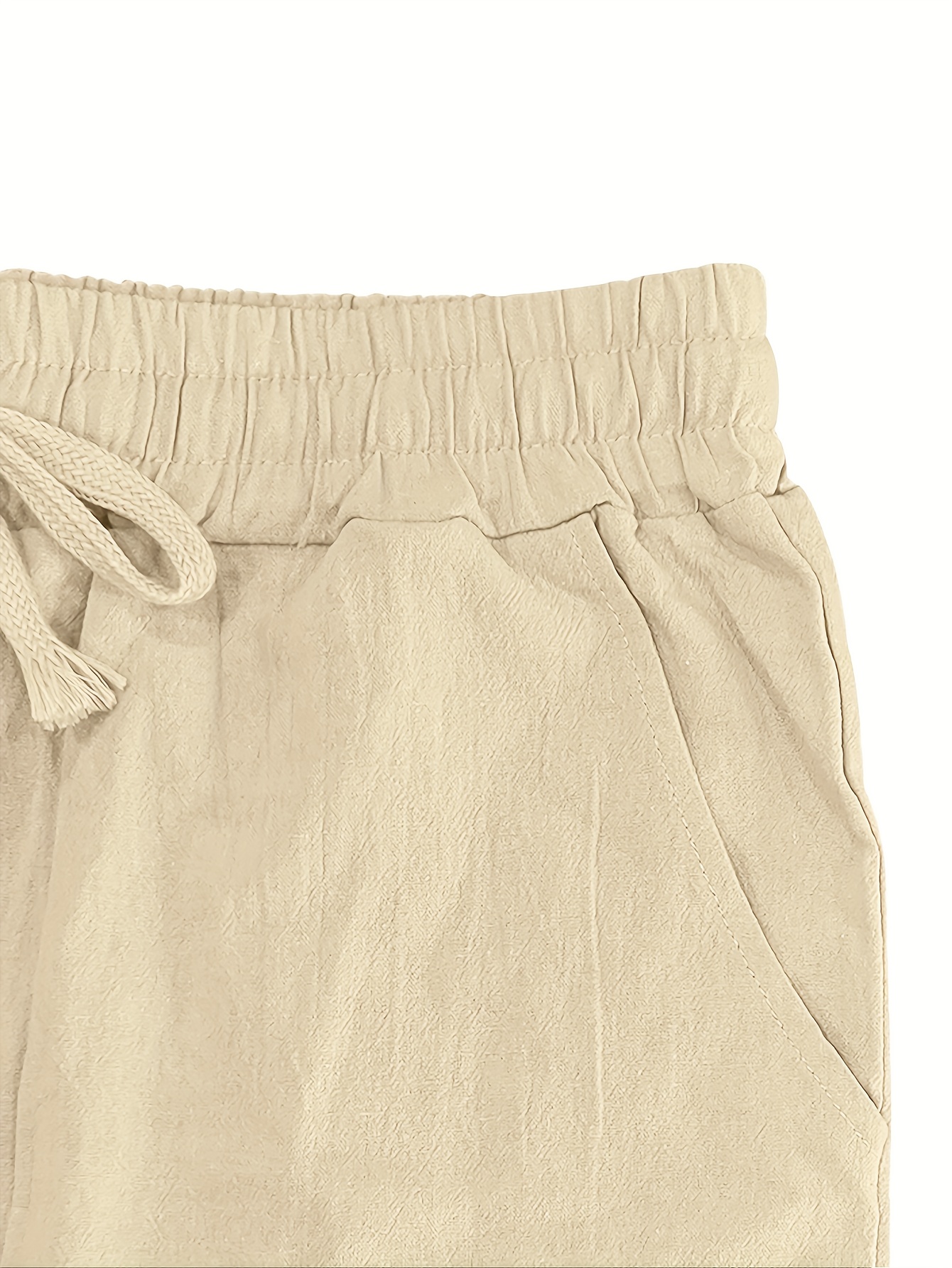 Men's Linen Pants - Non-Stretch Formal Pants, Elastic Drawstring Waist, Loose Fit Trousers for Beach, Office, Parties - Machine Washable Casual Formal Attire for s &