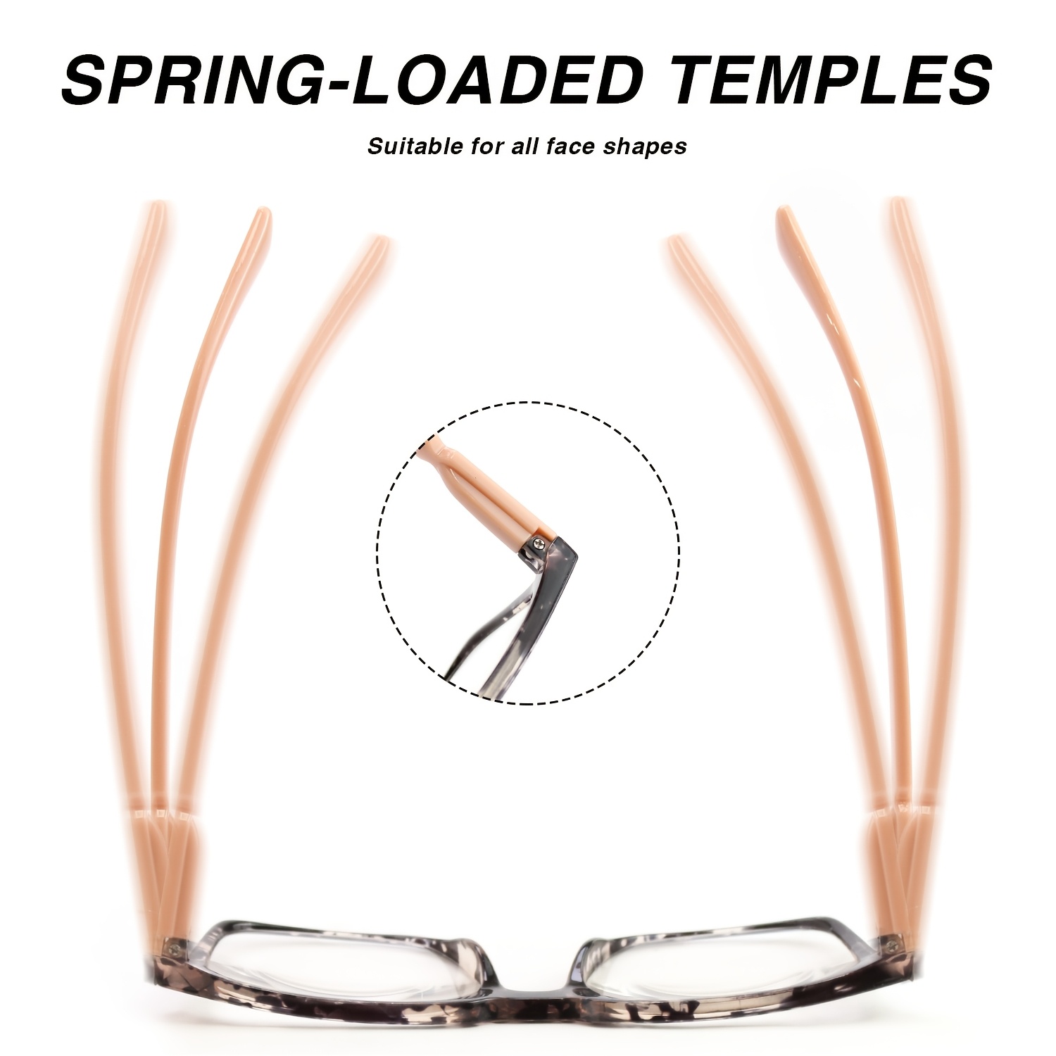 Pink Tortoiseshell Square Reading Glasses with Black Diamond Pattern Case
