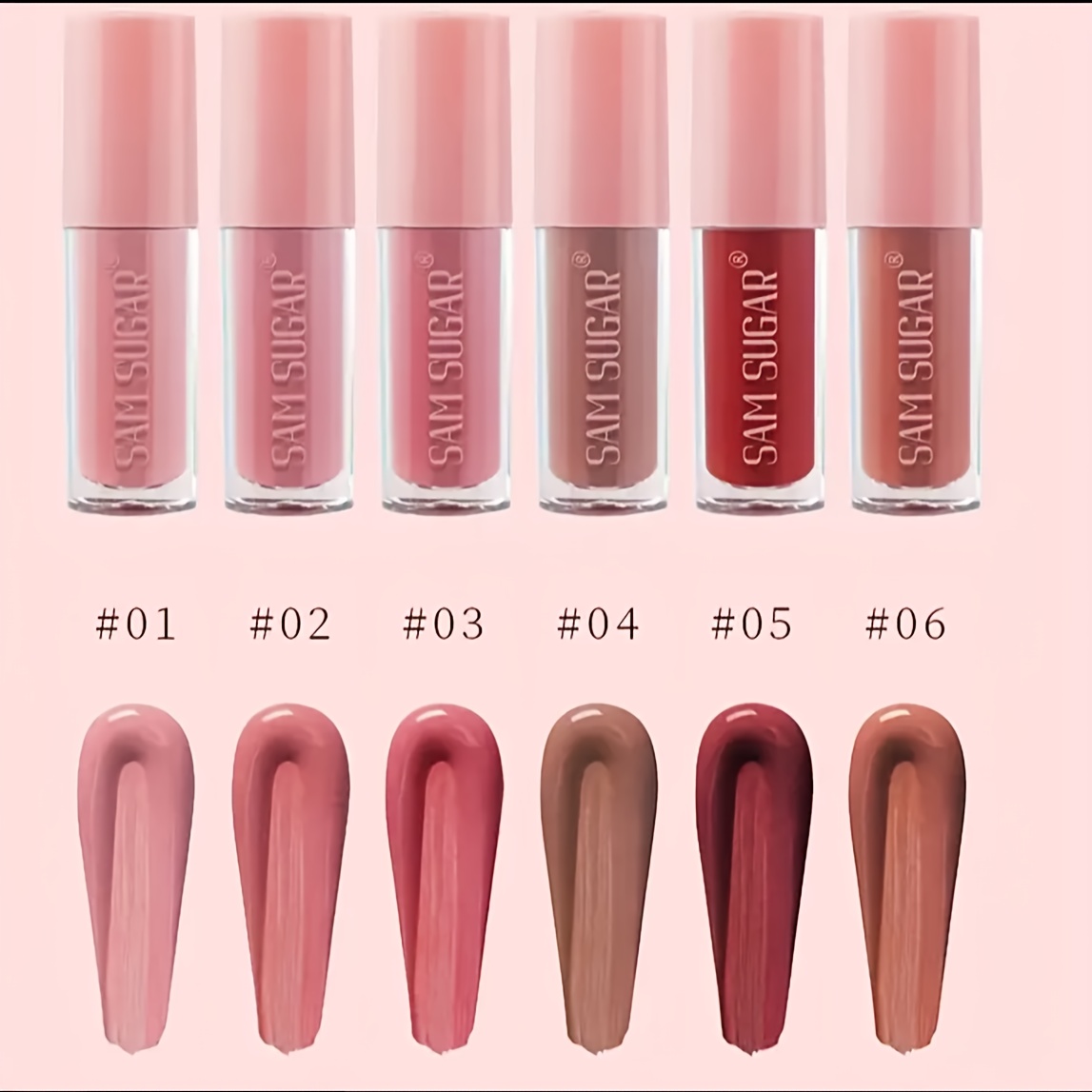 TEMU Glossy Lip Gloss - High Gloss, Non-sticky & Moisturizing! 6 Cherry Lip Gloss Set, Summer Popular Lip Gloss Gift Box, Durable Moisturizing,