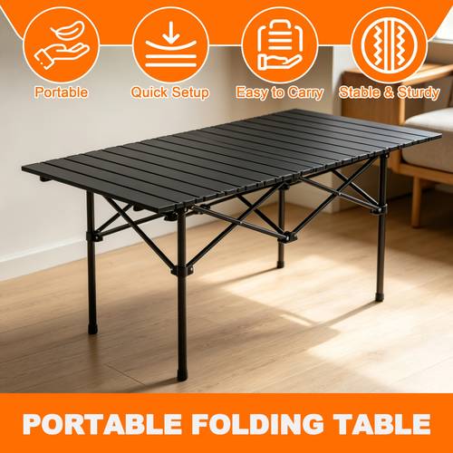 Lightweight And Foldable Indoor Table, in Multiple Sizes, with a Carrying Bag, Sturdy Legs And a Large Flat Surface, Suitable for Indoor Use And Balcony Barbecues Compact And Suitable for Occasions