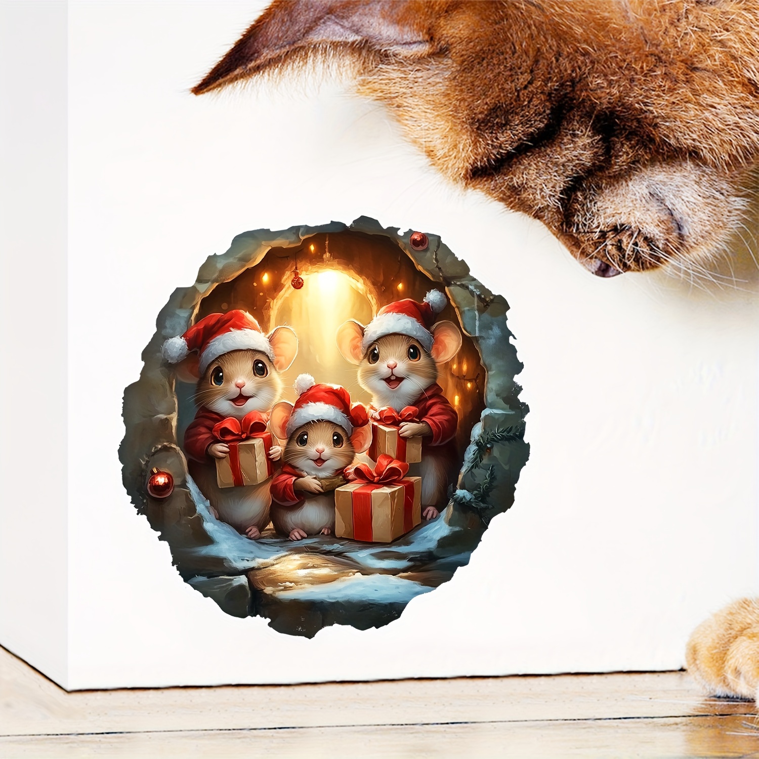 2d Flat, 1pc Christmas Decorative Sticker, Family Wall Decal - Easy To Apply And Peel, Removable Home Decor, Suitable For Bedroom, Living Room, Entryway Decoration, 2d Flat