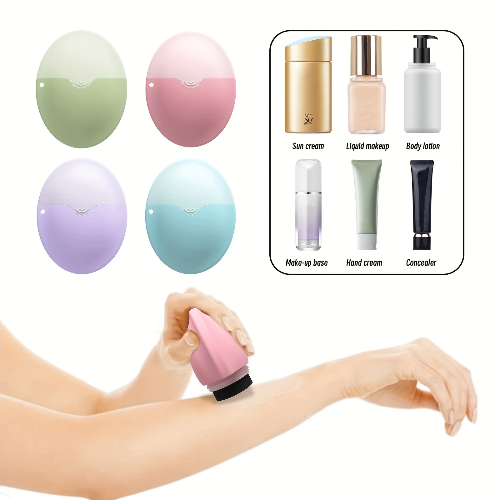 

Easy-apply Silicone Sunscreen & Lotion Dispenser - Portable, Fragrance-free Skin Care Tool For On-the-go Touch-ups