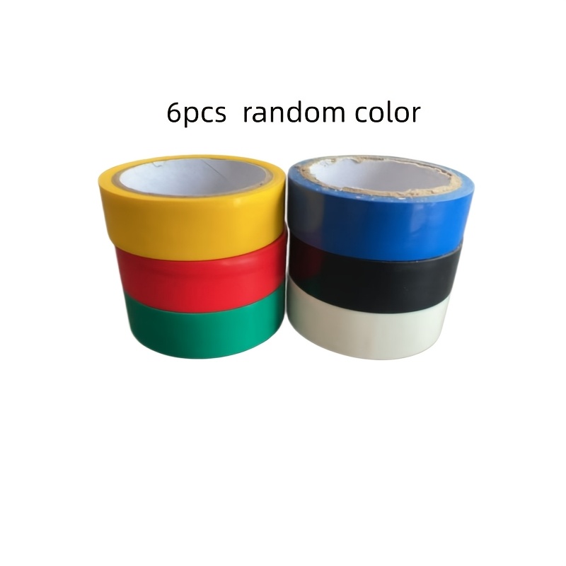 Image of 6pcs Set Of Electrical Tapes, Voltage Rating 600v Dustproof, Suitable For Home Vehicle Car Power Circuit Wiring And Indoor Lines, Random Colors