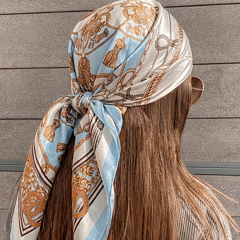 Image of Fashion Lake Pattern Women Large Size Handkerchief 35.4 Inch Scarf Headband Multifunctional Use In