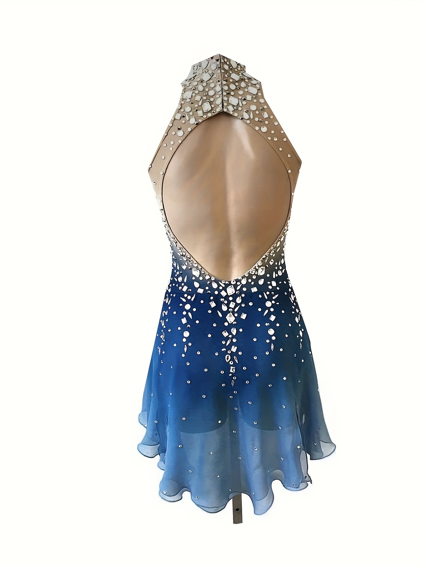 ice blue figure skating dress Ombre White and Ice blue figure skating dress by Tania Bass #1870 White/Pink main image 0