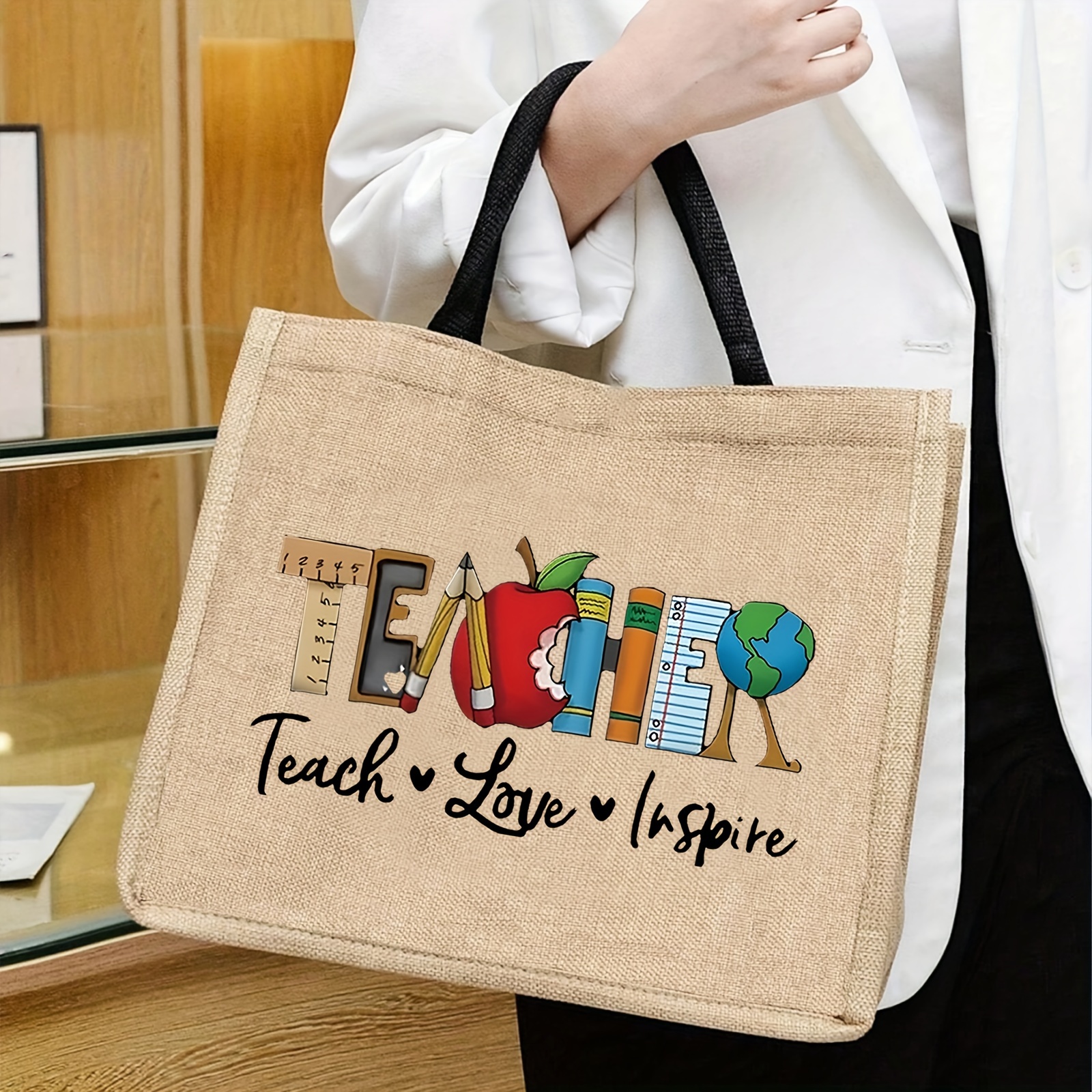LEVLO Canvas Tragetasche Für Kunstlehrer & Studenten – Künstlerisches Design, Robust, Wiederverwendbar, 33x37 Cm
