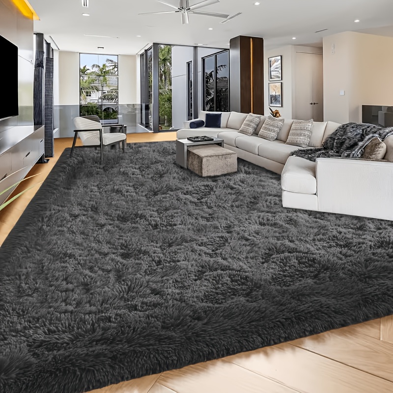 TEMU 1pc Super Large Machine Washable Luxury 8x10 Feet (240*300cm) Area Rugs For Living Room, Large Tie-dyed Fluffy Plush Shag Bedroom Carpet, Anti