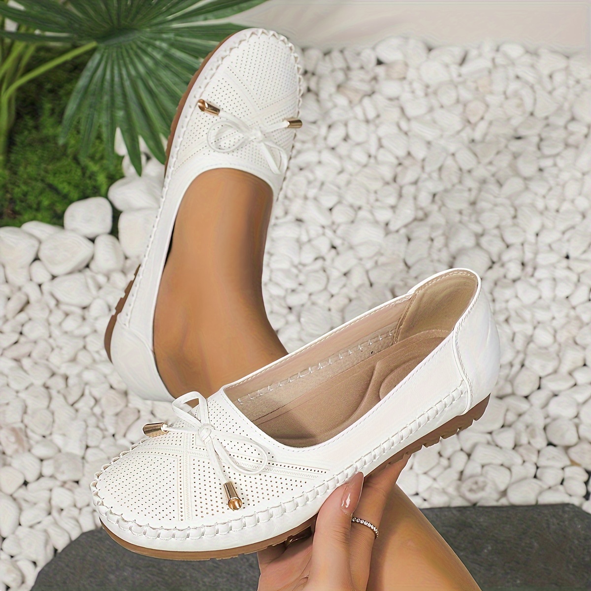 Damen Slip-On Schuhe Sommer - Leichte Flyknit Flats Mit Rutschfester Sohle