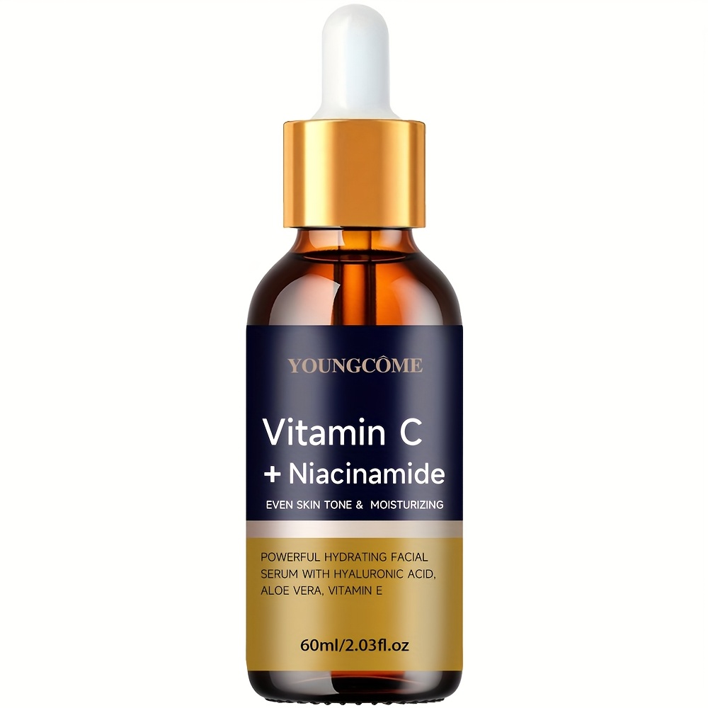 Image of 40ml/ Vitamin C And Niacinamide Face Serum, Containing Hyaluronic Acid, Aloe Vera, And Vitamin E, Evens Tone, Moisturizes, Skincare, Suitable For Men And Women, Perfect For Gift
