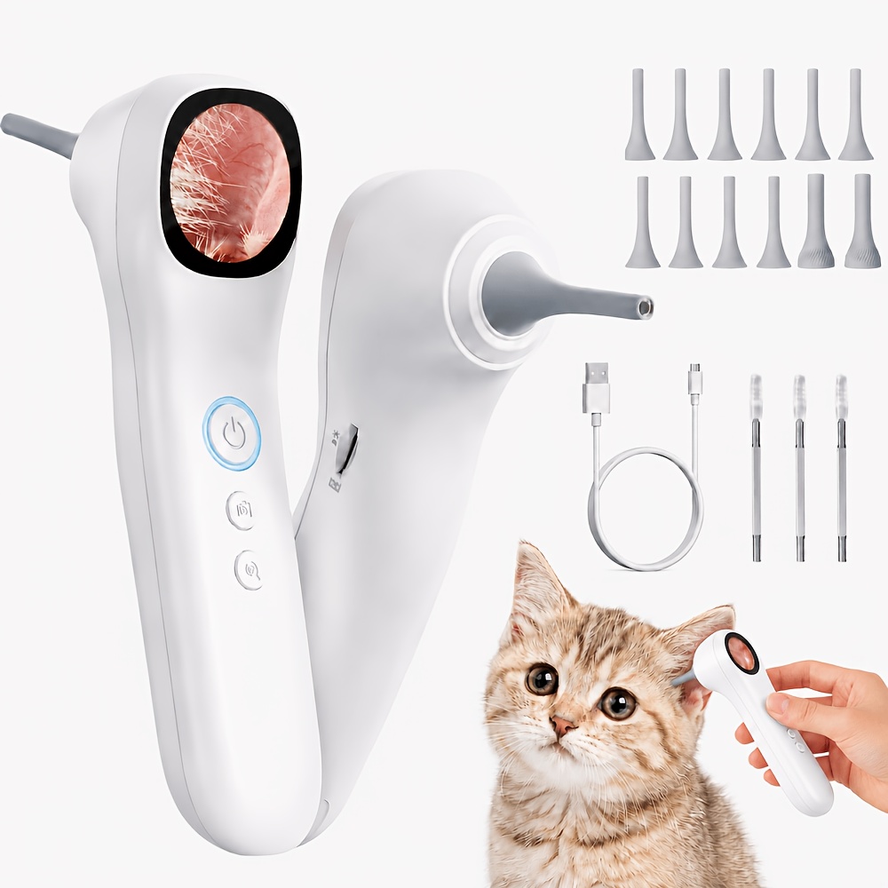 Electronics Detector With 1.2'' Screen, 4x Zoom, 1080p Hd With 6pcs Scoops, 1pc Detachable Metal Spoon Head, Wax With 12 Replaceable Tips, Usb Rechargeable Digital Image For & Nose&.