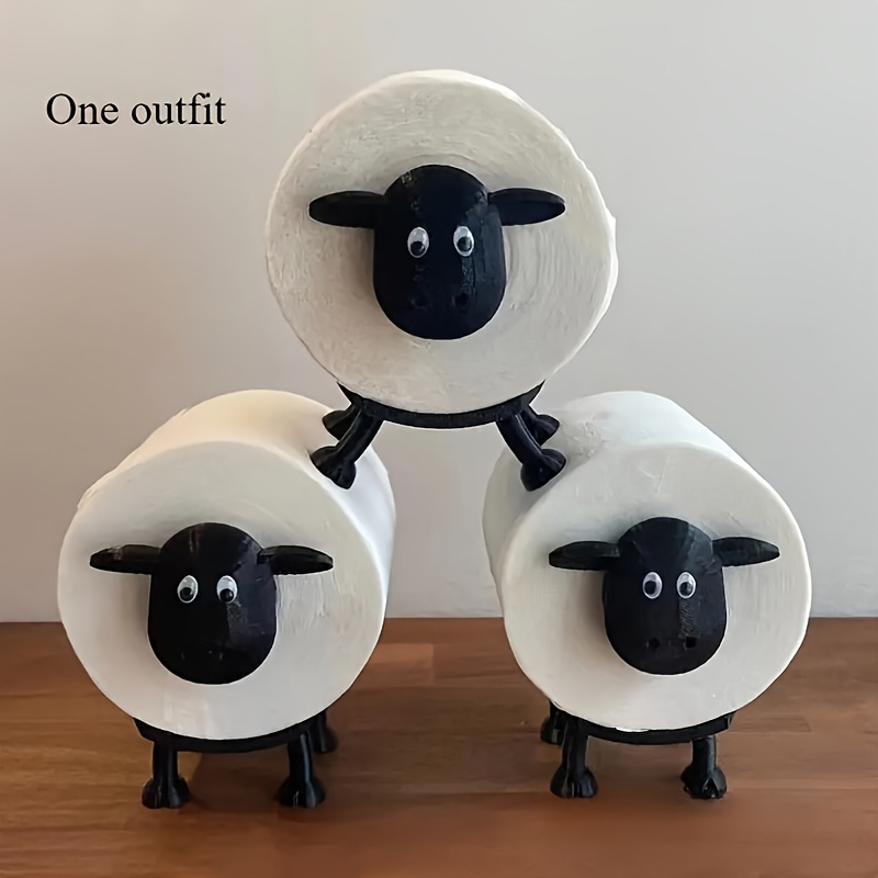 

1pc Cute Cartoon Sheep Holder, Plastic Napkin Dispenser For Home, Living Room, Coffee Table, Dining Table, Bathroom Decor - Sd Printed Stand