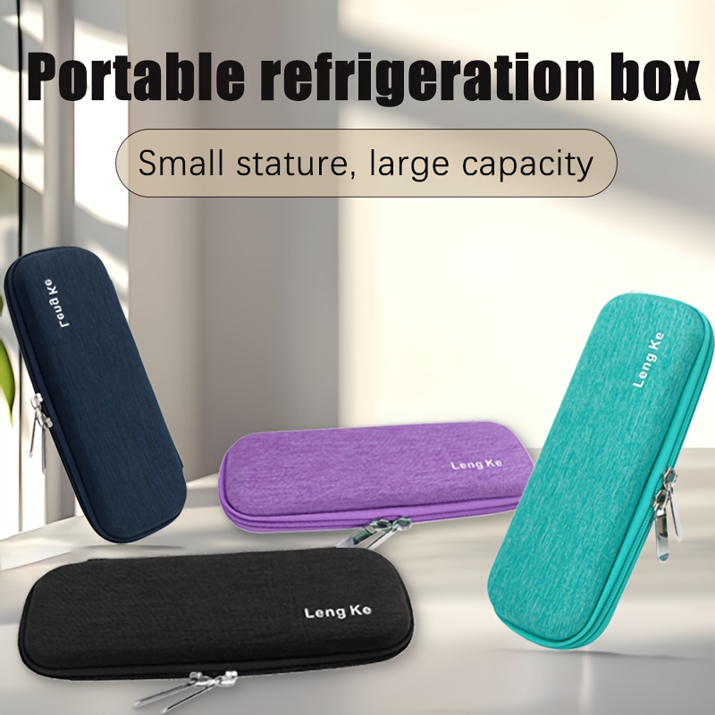 1pc Premium Insulin Cooler Travel Case with 2 Gel Ice Packs - EVA & Aluminum, Zippered Compartment for Supplies, Pens, Glucose Strips - Ideal for Outdoor Sports & Activities, Accessories