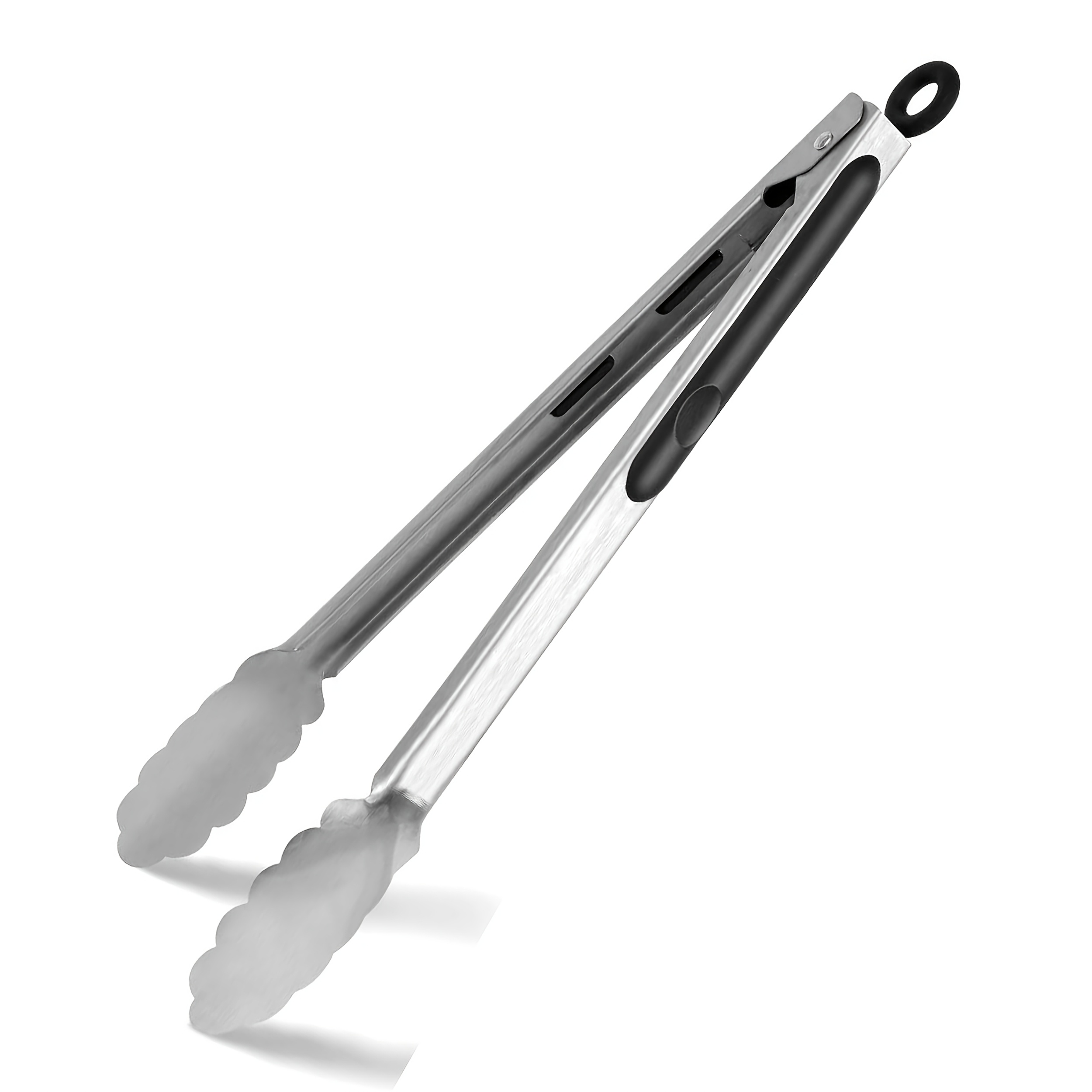 Image of Premium Stainless Steel Kitchen Tongs - Heavy Duty Cooking Tongs For Bbq, Grilling, Serving With Locking Clip | Non-slip Ergonomic Handle, Dishwasher Safe Utensils For Salad, Pasta, Hot Food
