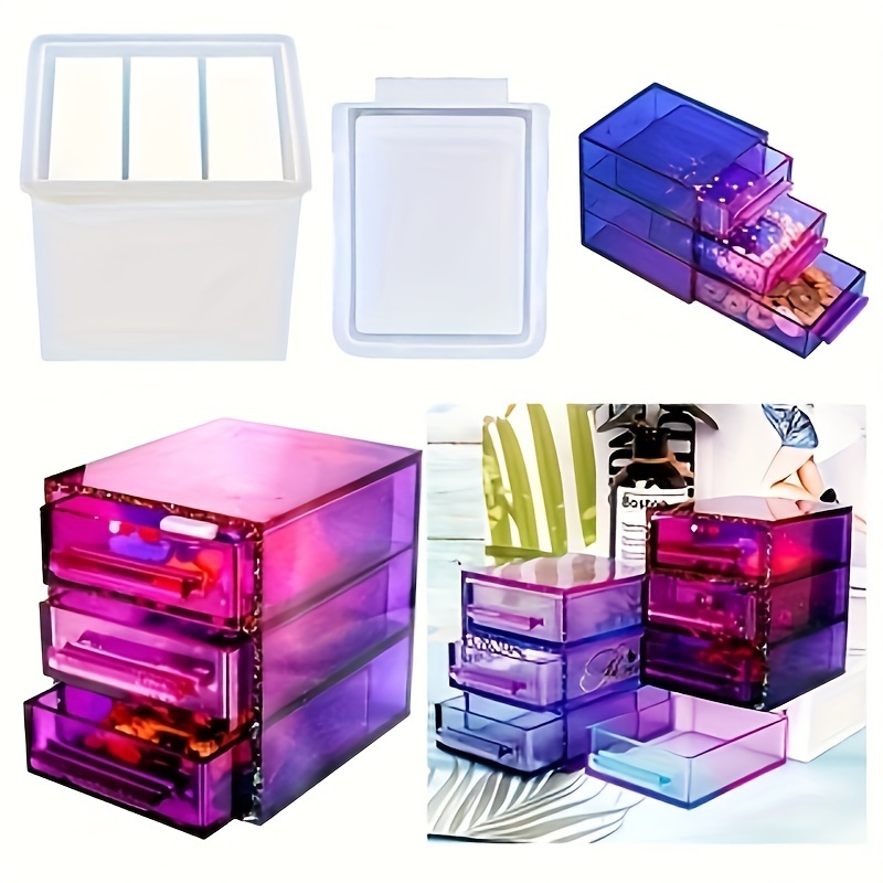 

Diy A Set Of Drawer Storage Box Silicone Mold Ins Aromatherapy Decoration Multi-functional Storage Home Decorations Drop Glue Crafts