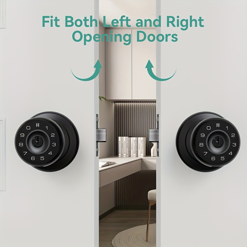 smart door lock handle with voice announcement wireless 4 in 1 keyless entry lock fingerprint keypad temporary codes emergency access   design for homes apartments offices garages   fit door locks for home details 7