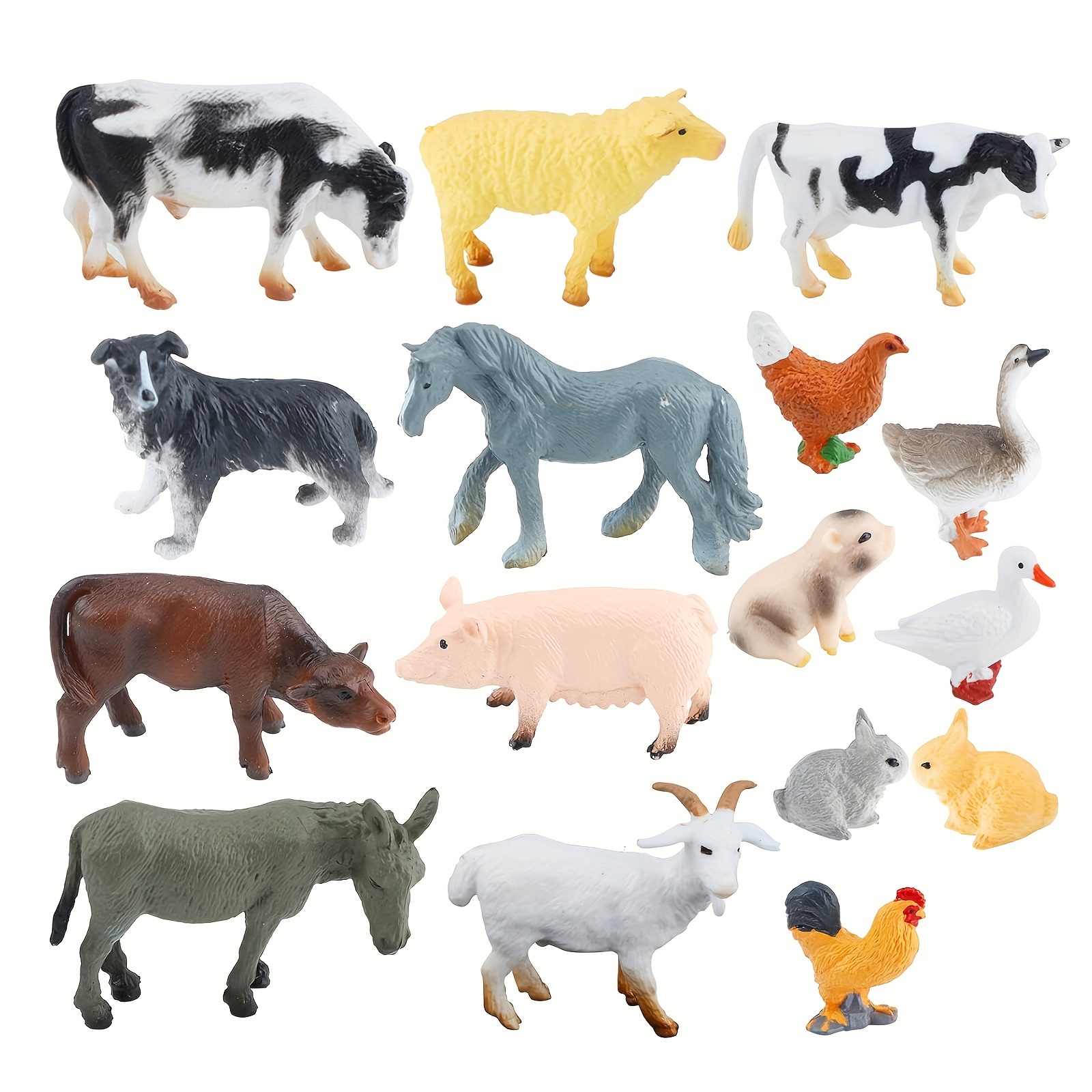 Figurines de jouets-B - Mini ferme de Simulation d'animaux, 12
