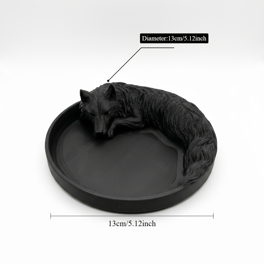 TEMU Plateau de Rangement Décor Dormant Imprimé en 3D, Plateau à Bijoux, Porte-Clés, Organisateur de Bureau, Sculpture d'Animaux Gothiques Unique,