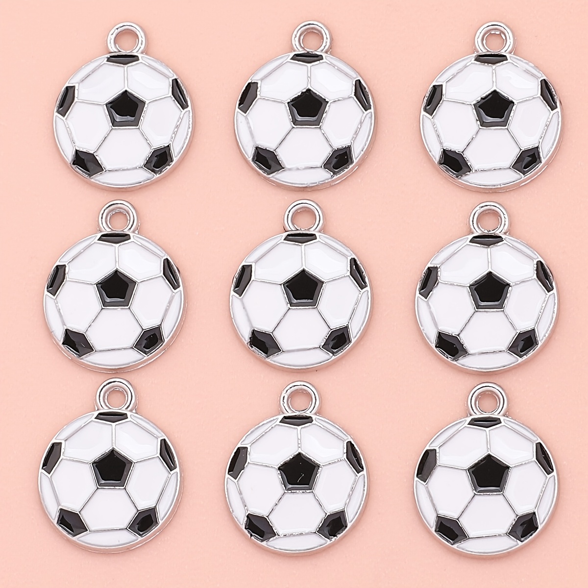 E-shop 11-teiliges Set Öltropfen-Fußball-Anhänger-Abstandperlen, Zinklegierungs-Zubehör, DIY-Ohrring-Anhänger, Armband- Halsketten-Komponenten,