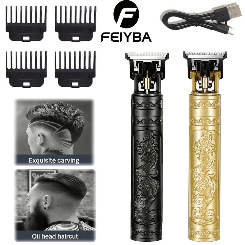 USB Rechargeable Cordless Hair Clipper, Men's Shaver, Wireless Hair & Beard Trimmer with 4 Guide Combs, Durable & Portable for Home and Professional Use, Top Choice for Holiday Gifts, Perfect for Fathers and Boyfriends.