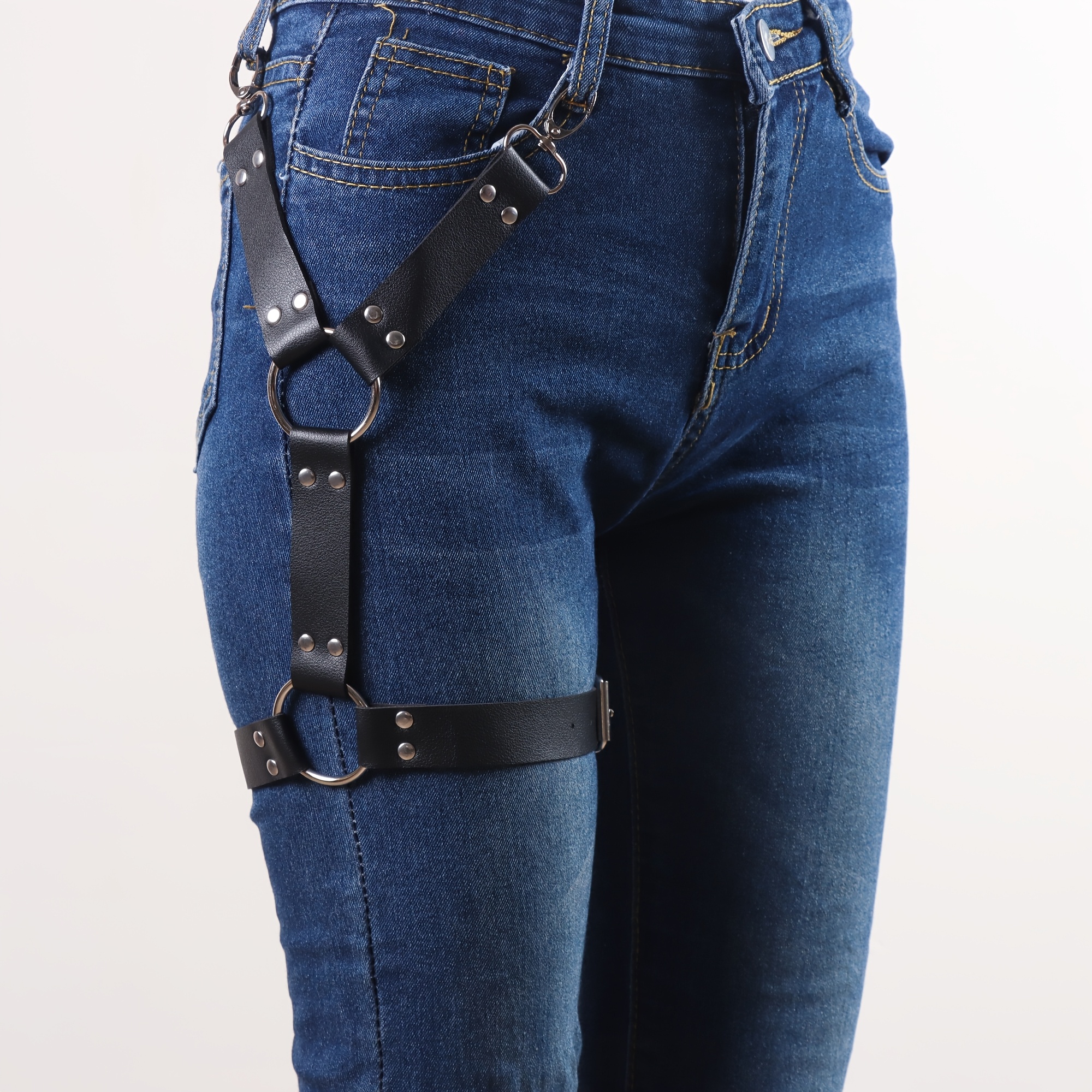 1pc mens street style faux leather harness garter belt - Temu Cyprus