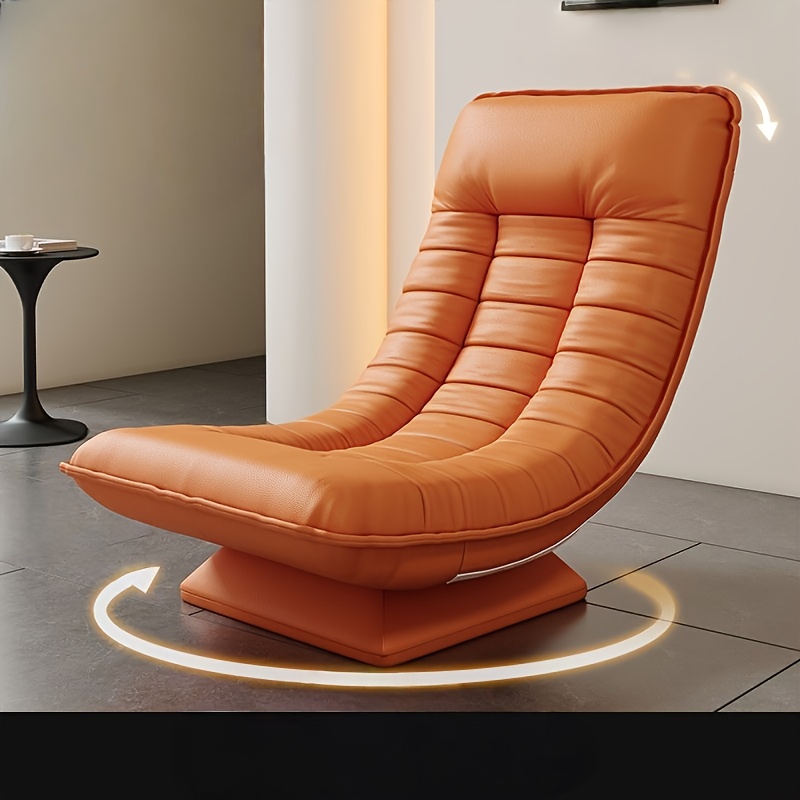 Rotatable Single Moon Chair - Manually Adjustable Chair with Soft Cushion, Easy to Assemble, Filled with Soft Non-Wood Lounge Chair, Suitable for Bedroom, Living Room, Balcony - Space-Saving Modern Decorative Chair