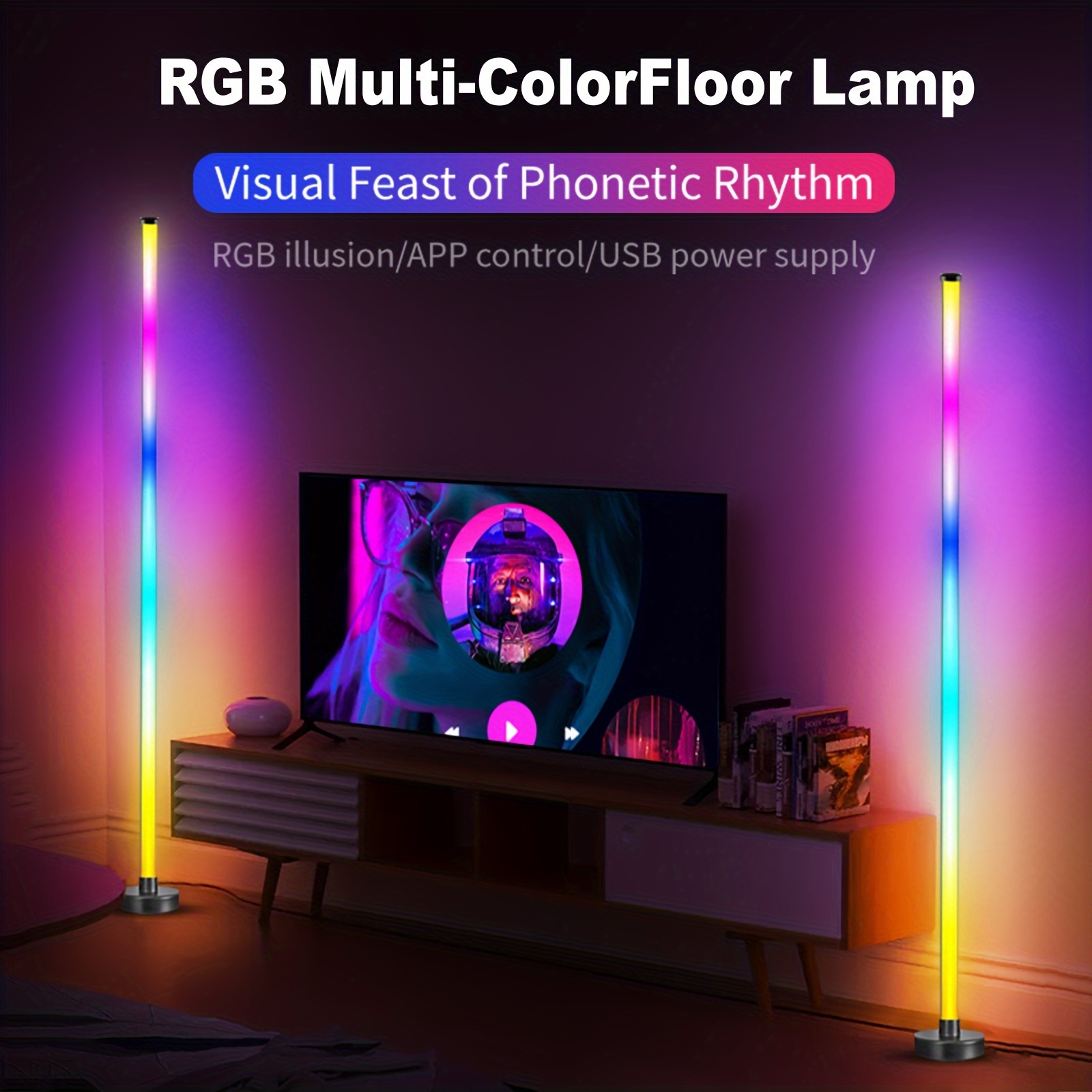 1pc 2pcs led smart floor lamp rgb dimmable pastel light with music function and timer usb lamp can be connected with remote control suitable for bedroom living room game room decorative atmosphere lighting can increase quality of life eid al adha mubarak details 0