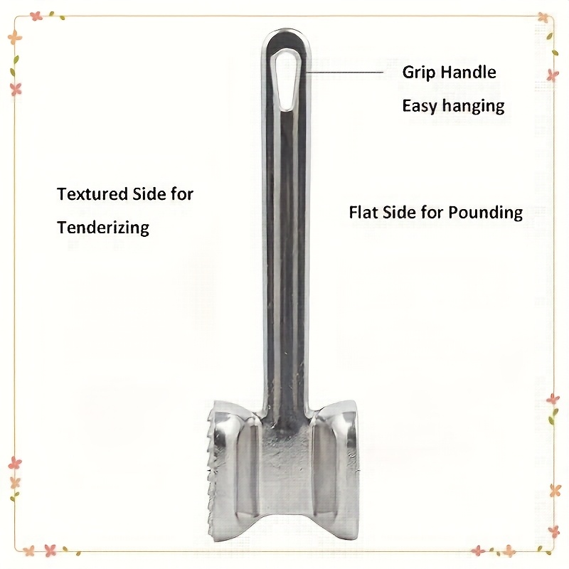 stainless steel meat tenderizer hammer dual sided steak beater for home use Product details 3