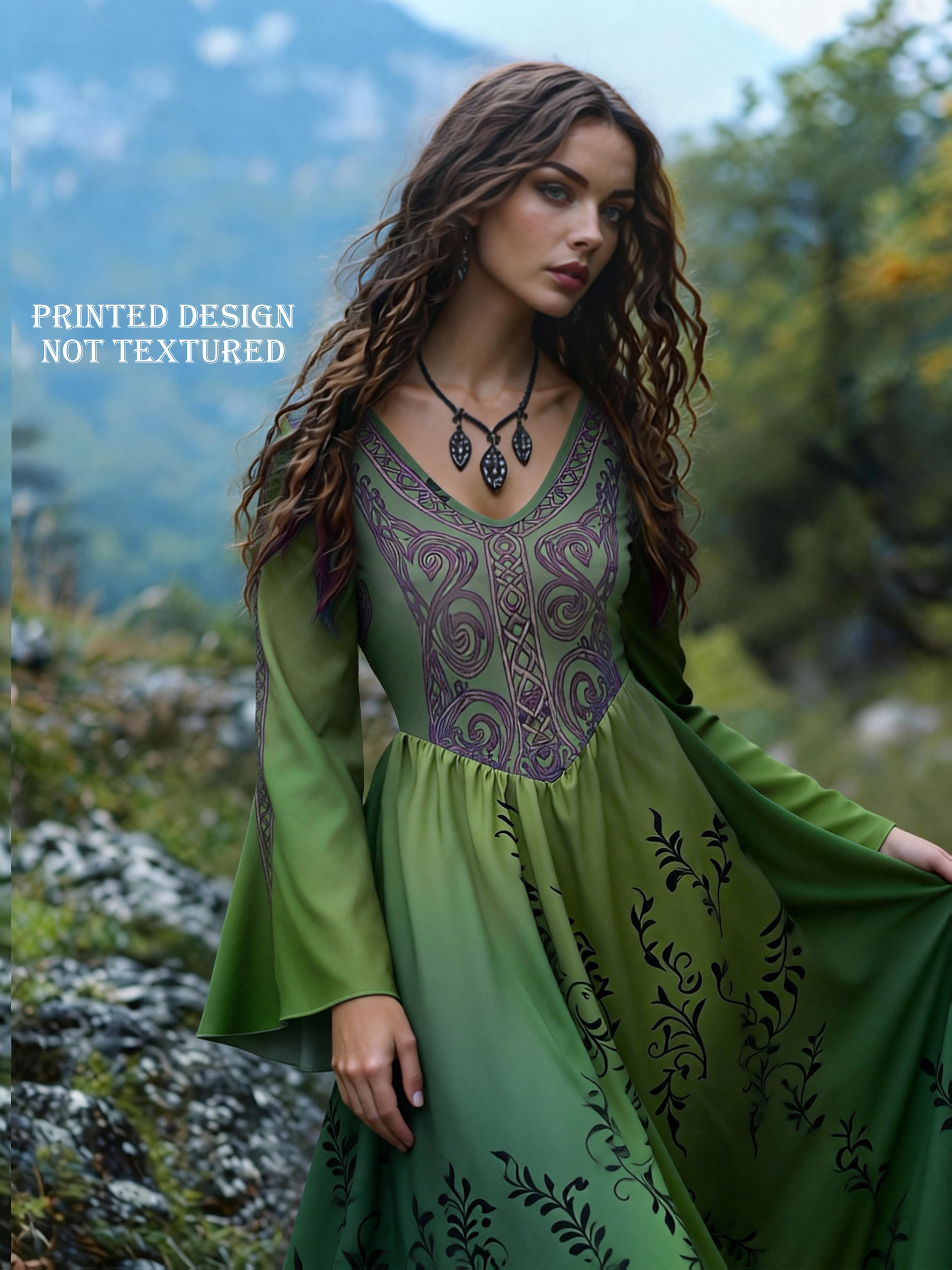 womens fashionable viking tribe celtic knot art v neck - Temu