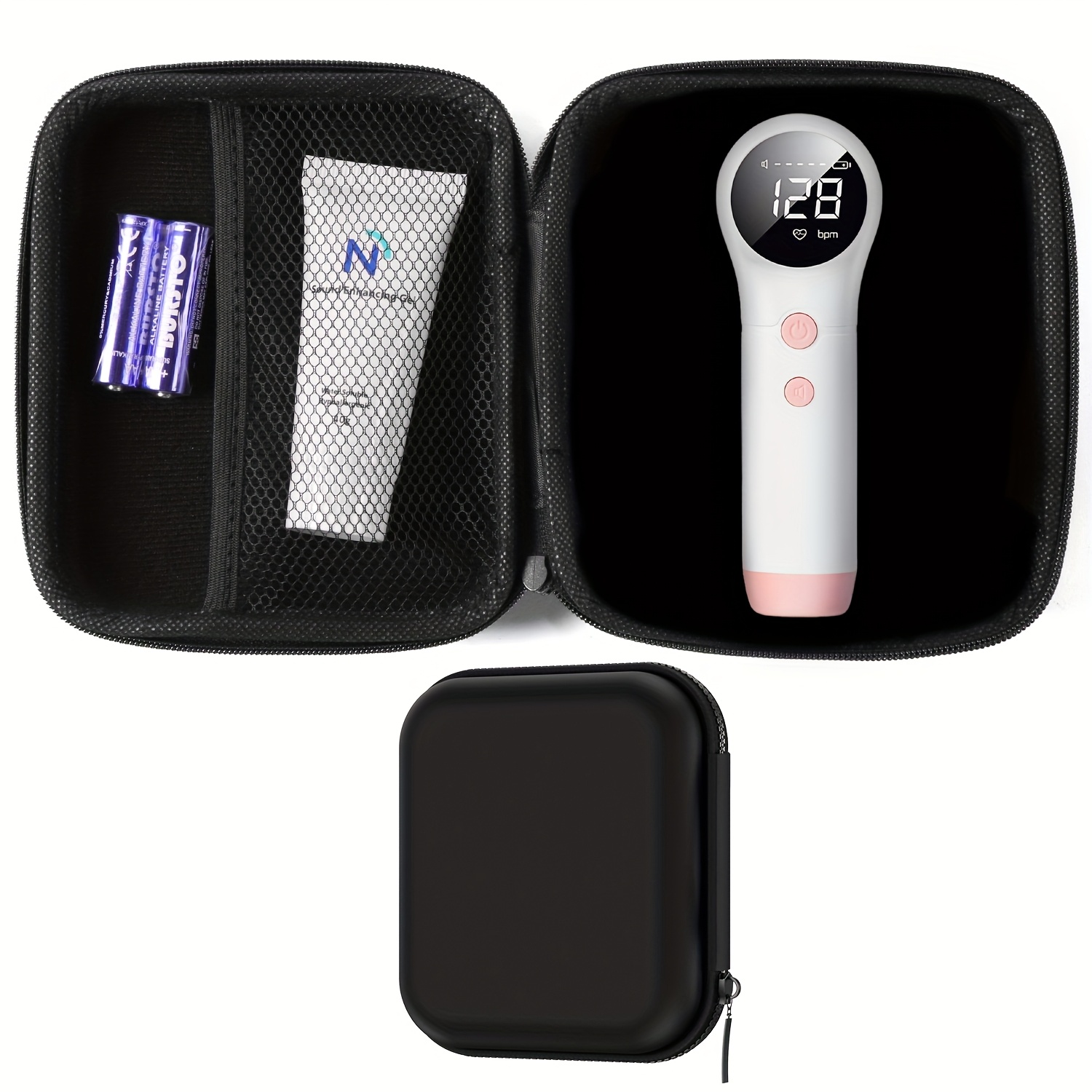 pu travel case portable pu travel case for   set baby monitor heartbeat pregnancy accessories