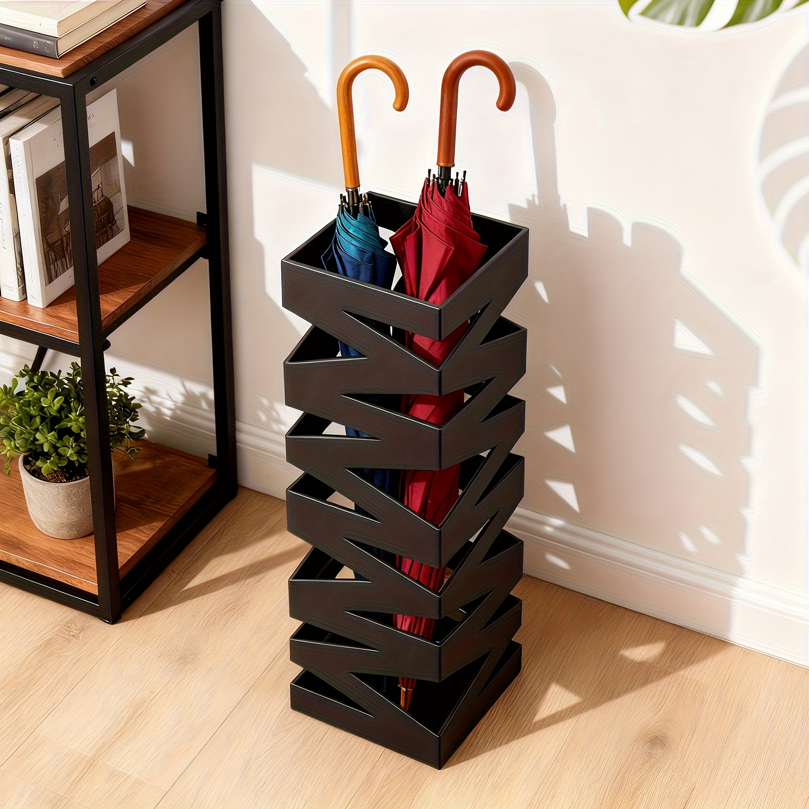 TEMU Modern Stand With Spiral Design, Upright Umbrella Holder, Stable And Tip-over Resistant, Large Capacity For Storing Long-handled Folding