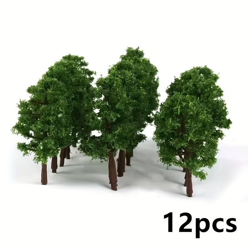 12pcs 3.5cm Mini Model Trees Train Railroad Layout 3d Model Sand Table Model Simulation Trees Landscape Decoration Architectural Scenery Additions