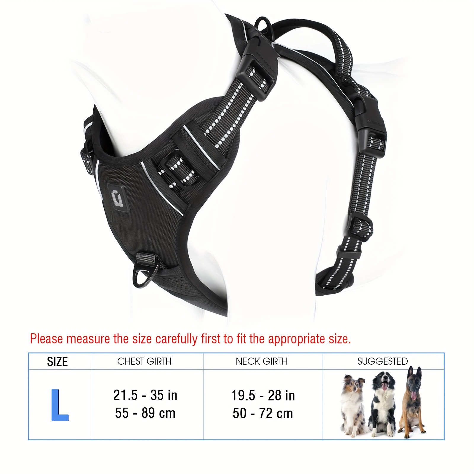Image of Reflective No-pull Dog Harness With Handle For Easy Walking And Training