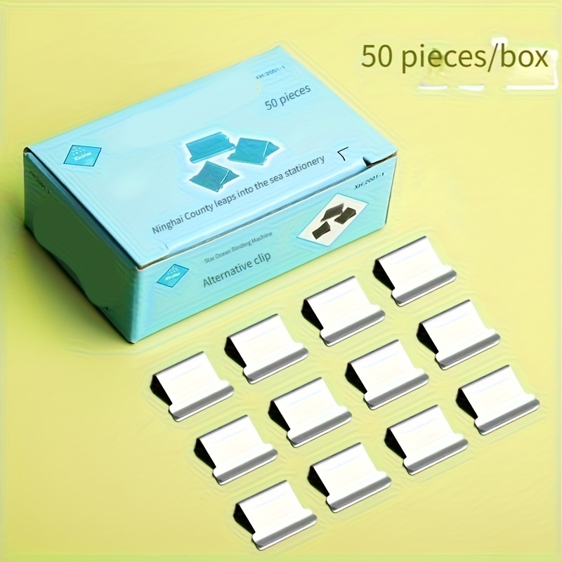 Transparent Push Clips, 50pcs Optional Clips - File Document Organizer Student Exam Paper Binding Ticket Clip Stationery Clip Refill