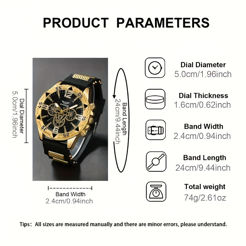 reloj hombre pieza joyería combinación reloj cuarzo Temu