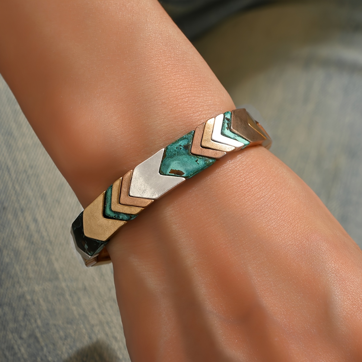 vintage inspired 6cm color block bracelet women chic Temu United