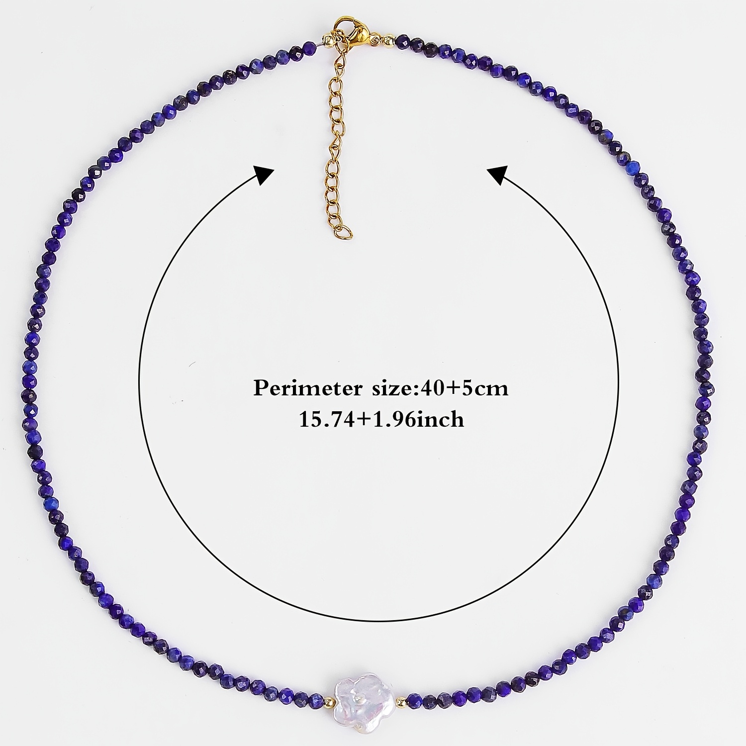Women's Natural Stone Beaded Choker Necklace with Freshwater Pearl Charms