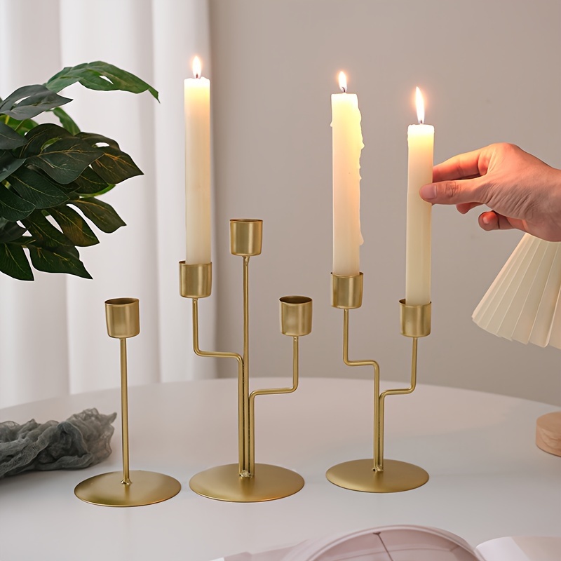

1pc Household Candlestick Ornament, Retro Candlelight Dinner Props, Simple Household Romantic Dining Table Decoration Eid Al-adha Mubarak