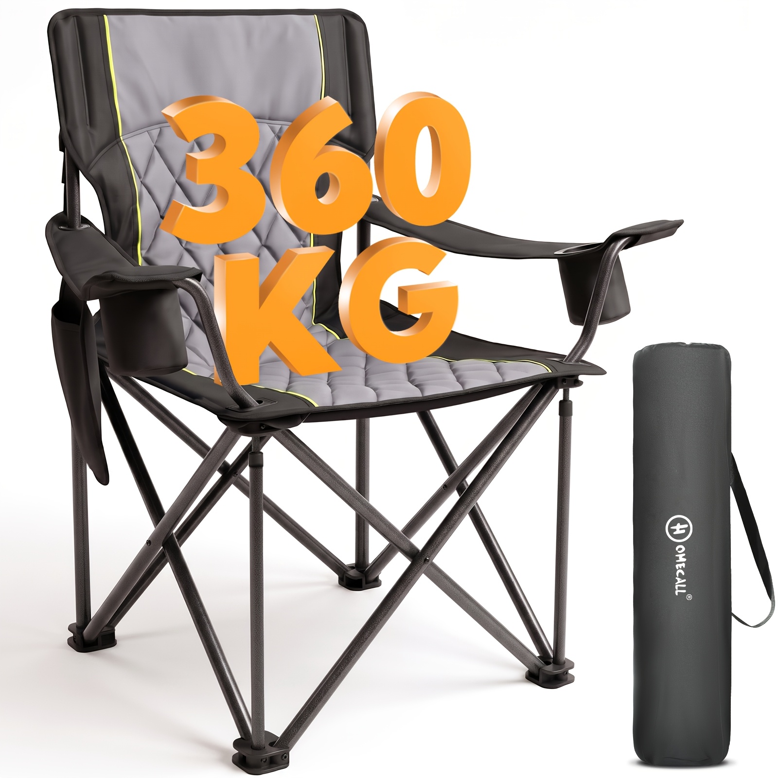 Homecall Oversized High Back Padded Folding Camping Chair Portable For Outdoor Picnic Fishing Beach