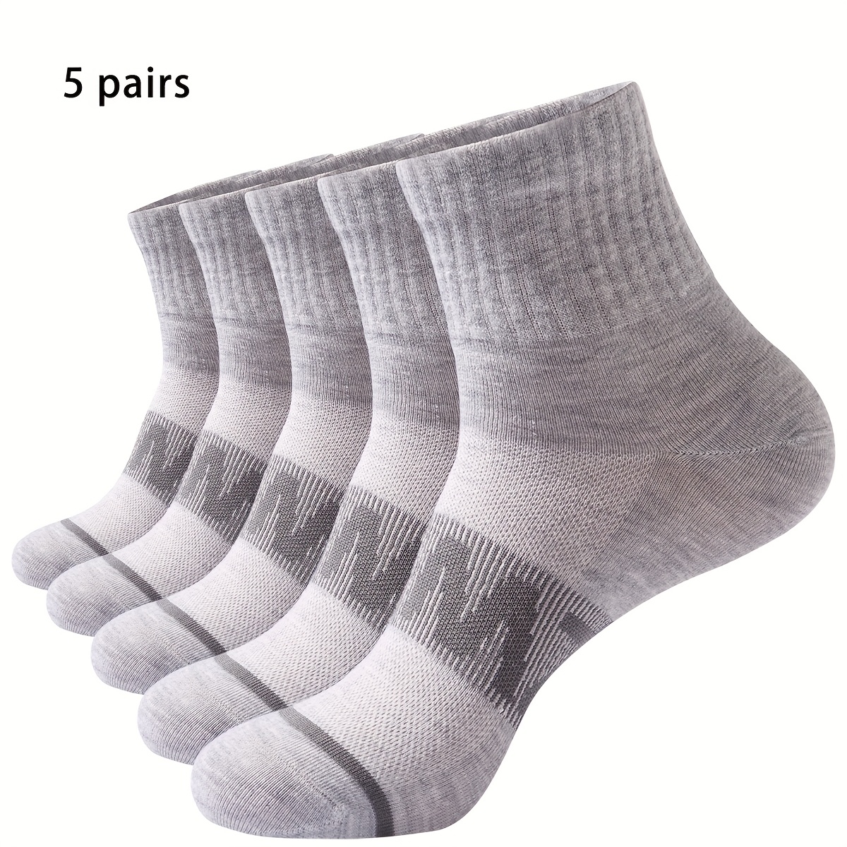 E-shop 5 Paar atmungsaktive Mesh-Sportsocken im Knöchelbereich für Damen Herren, leichte, schnelltrocknende Viertelsocken