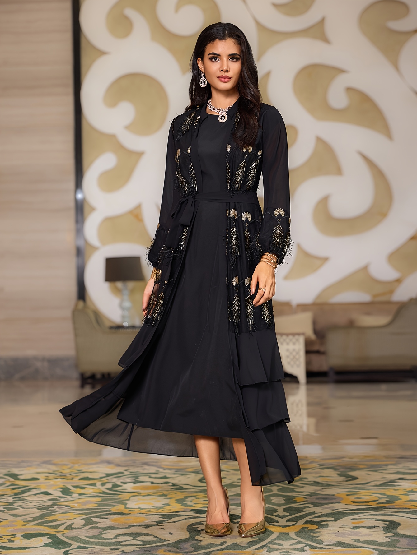 2025 style black elegant sequin embroidered - Temu Nigeria