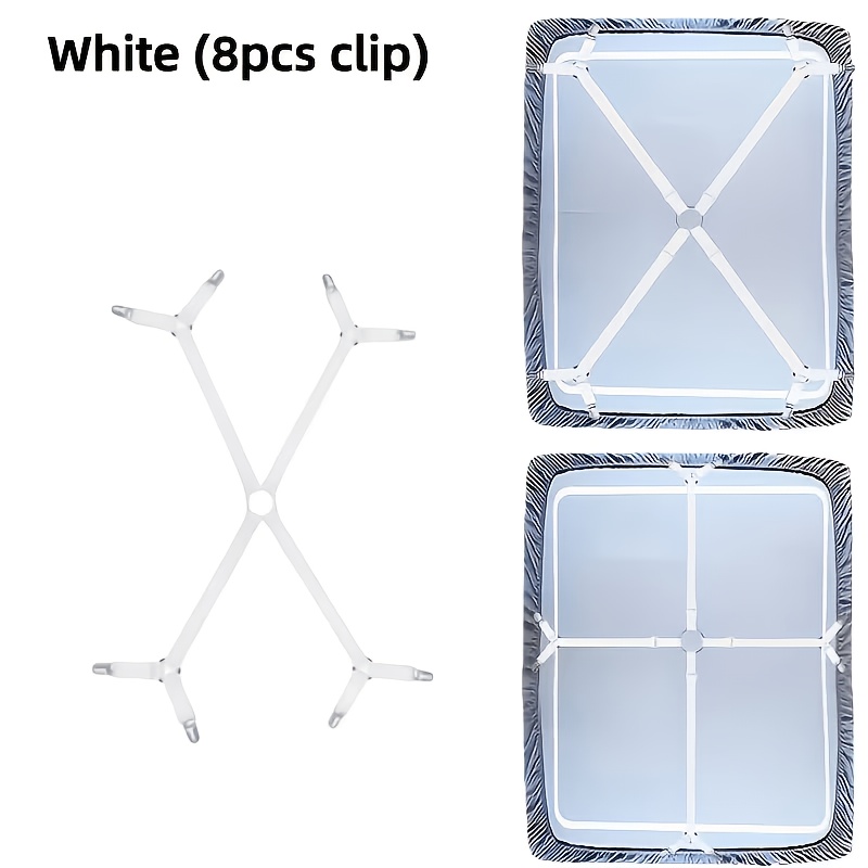 TEMU For Home Use Bed Sheet Fasteners With 8 Adjustable Clips, Anti-slip Sheet Clips For Fitted Sheets, Duvet Covers And Bed