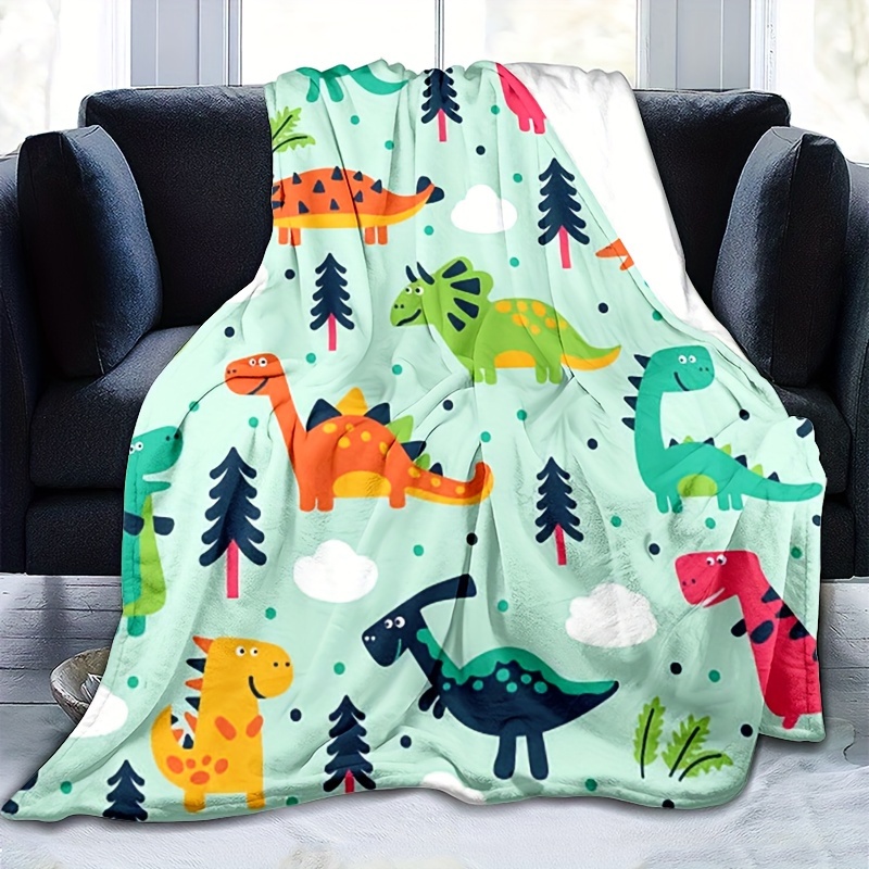 

1pc 3d Flannel Print Blanket, Dinosaur Blanket, -friendly Dinosaur Blanket, Small Blanket For Boys And Girls, Dinosaur Throwing Blanket, Cover Blanket, Sofa Air Conditioner Blanket