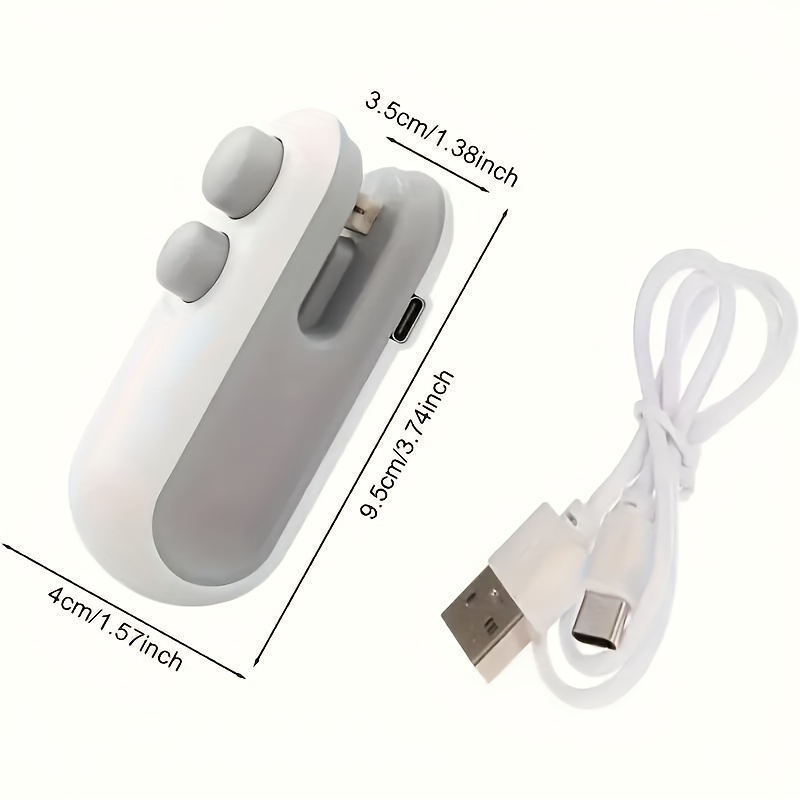 TEMU Cache-sachets pour collations | 1 cache-sachet + 1 câble de charge USB avec batterie au lithium intégrée, faible consommation d', à magnétique