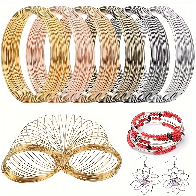TEMU 6pcs Jewelry Wire Memory Beading Wire Memory Wire Multicolor Jewelry Wire For Jewelry Making Supplies Necklace Bracelet Earring Crafts Diy