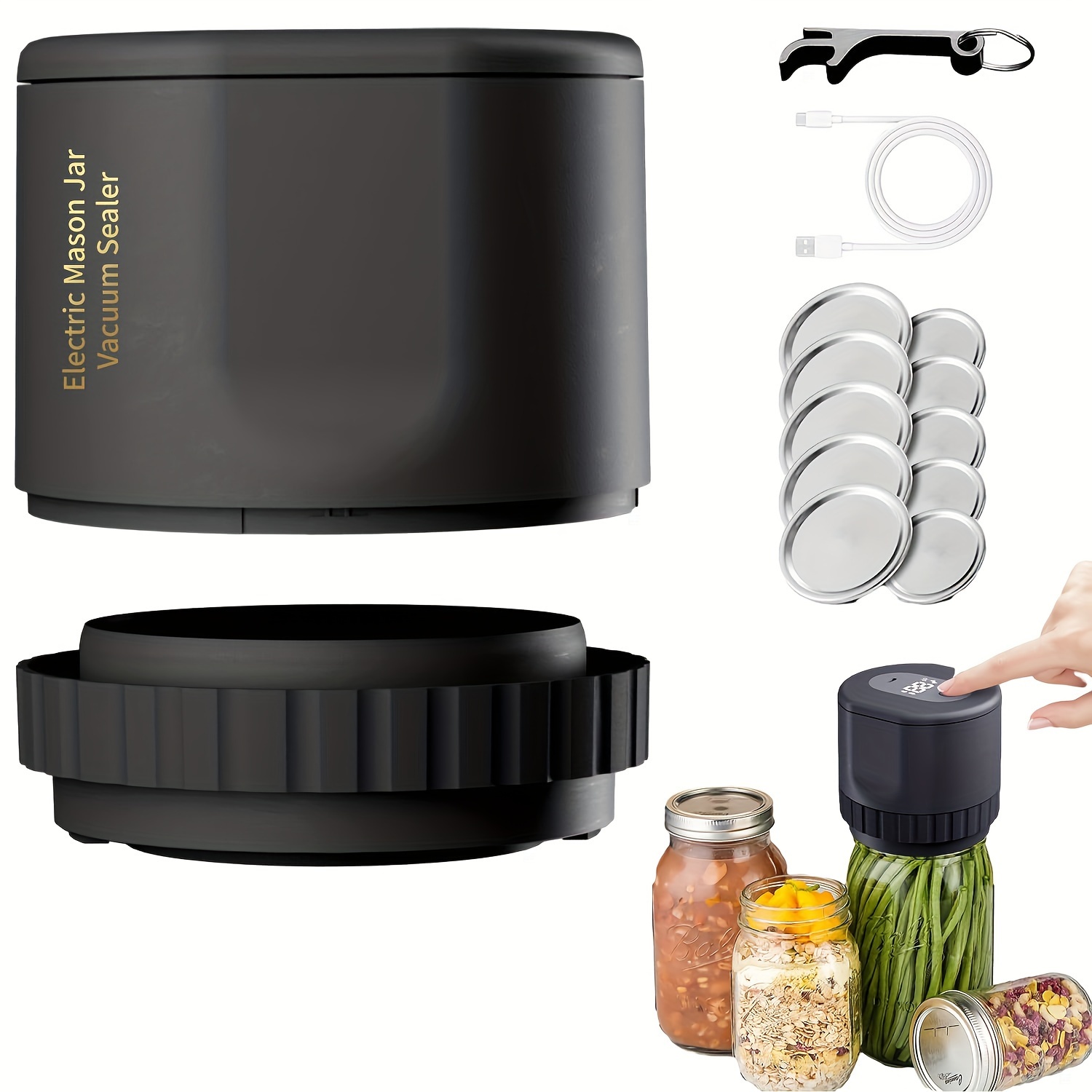 

Electric Mason Jar Vacuum Machine Small Household Food Preservation Sealing Machine Mason Jar Sealer
