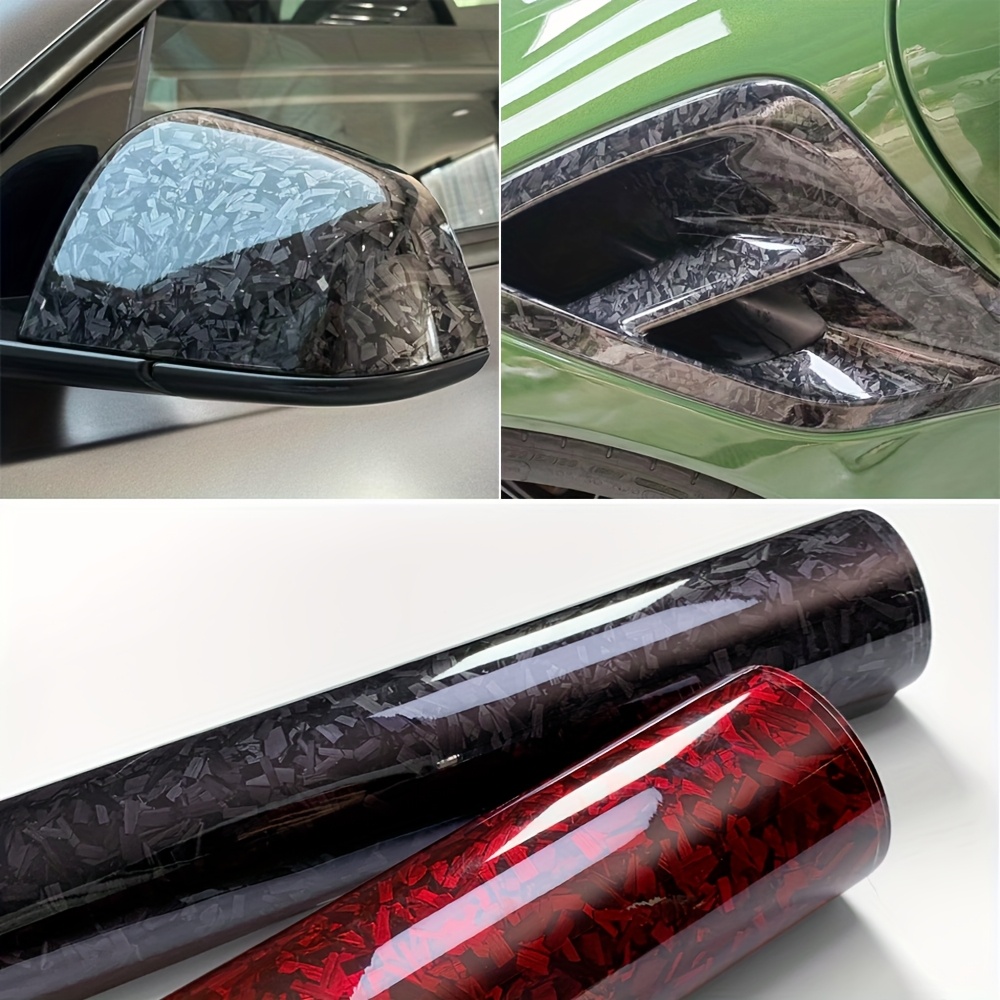 

30*50cm/11.81*19.69in Car Small Size Pet Carbon , Carbon Car Film Car Interior Center Console Mirror Full Body Top, Sticker